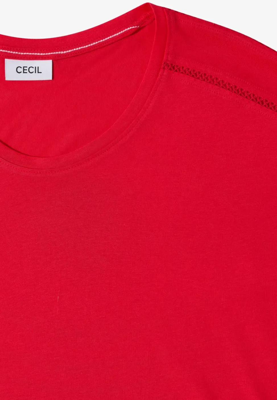 Shirt met V-hals en kanten detail