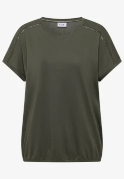 Shirt met V-hals en kanten detail