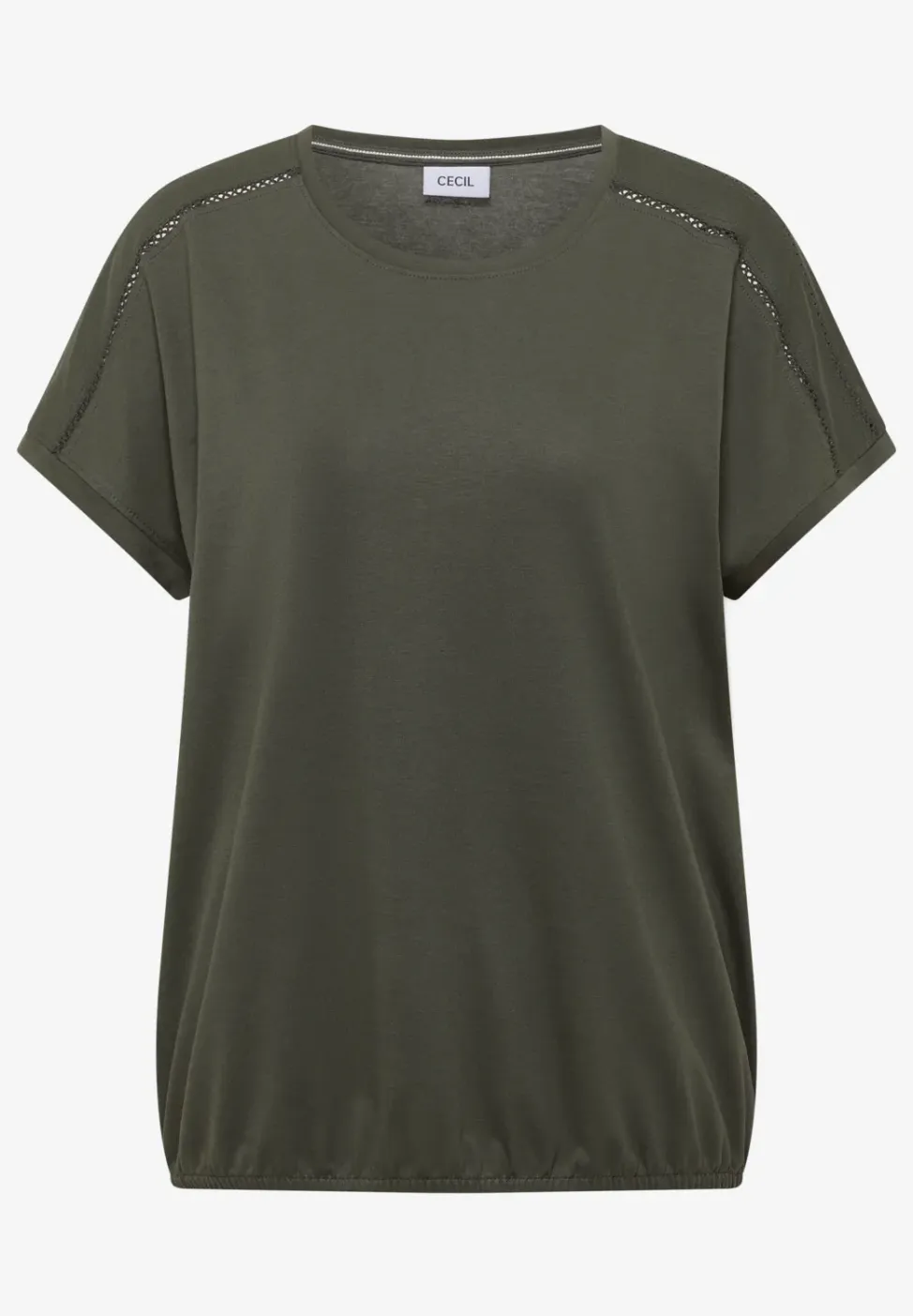 Shirt met V-hals en kanten detail