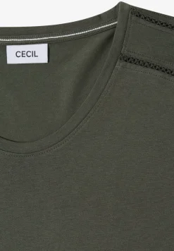 Shirt met V-hals en kanten detail