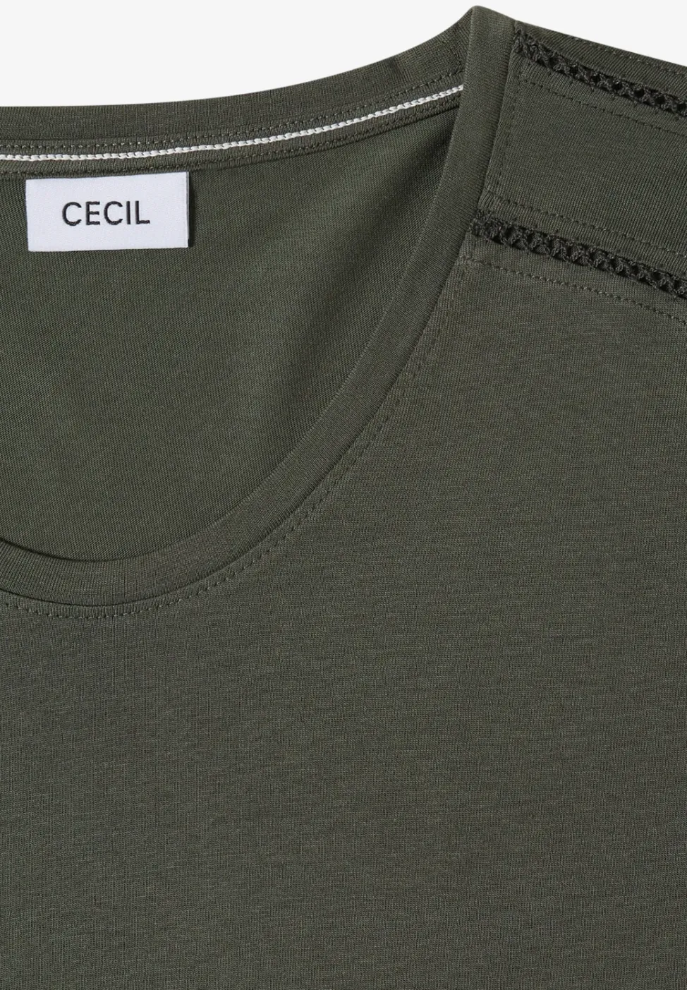Shirt met V-hals en kanten detail