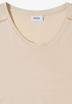 Shirt met V-hals en kanten detail