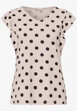 Shirt met V-hals en volantmouwen