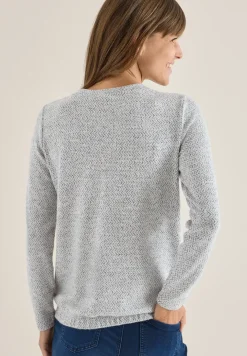 Shirt met visgraatmotief en jacquardmotief