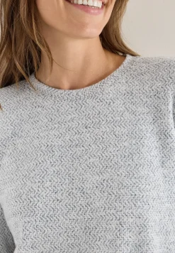 Shirt met visgraatmotief en jacquardmotief