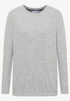 Shirt met visgraatmotief en jacquardmotief