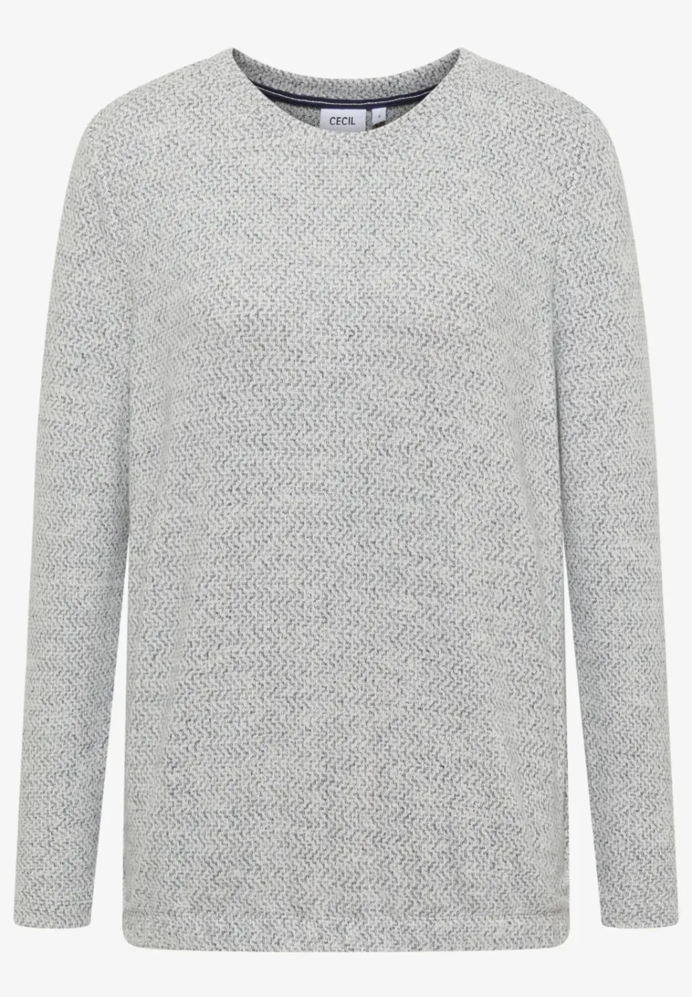 Shirt met visgraatmotief en jacquardmotief