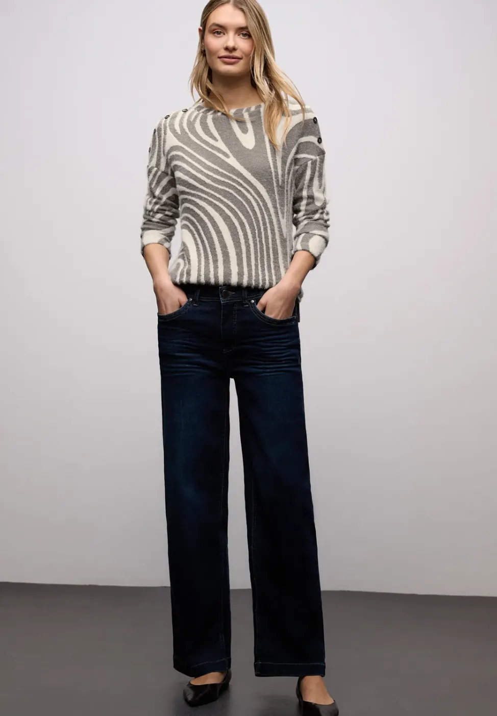 Shirt met zachte gebreide look