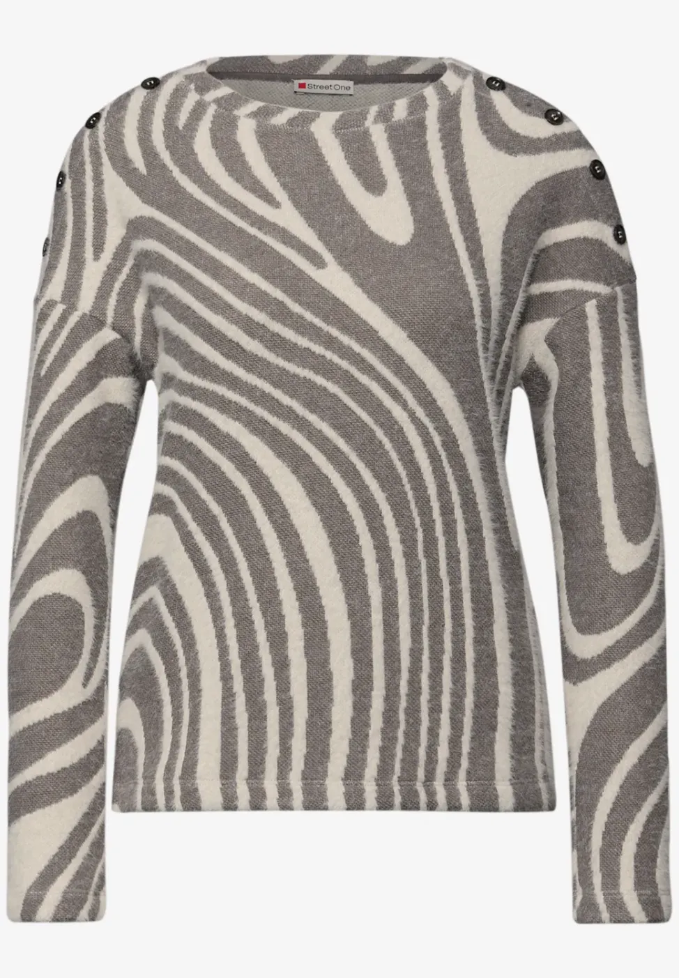 Shirt met zachte gebreide look