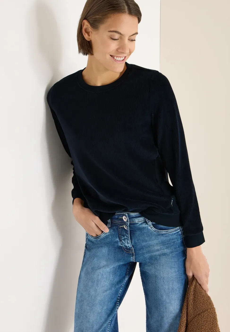 Shirt met zachte structuurmix