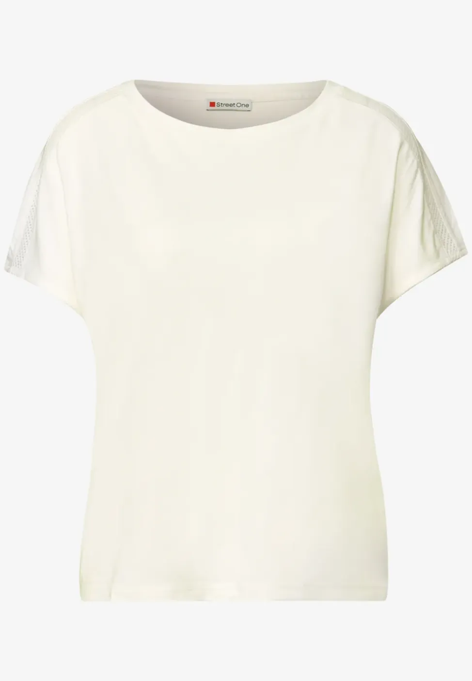 Shirt van jersey met gaasdetail