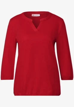 Shirt van jersey met gespleten hals