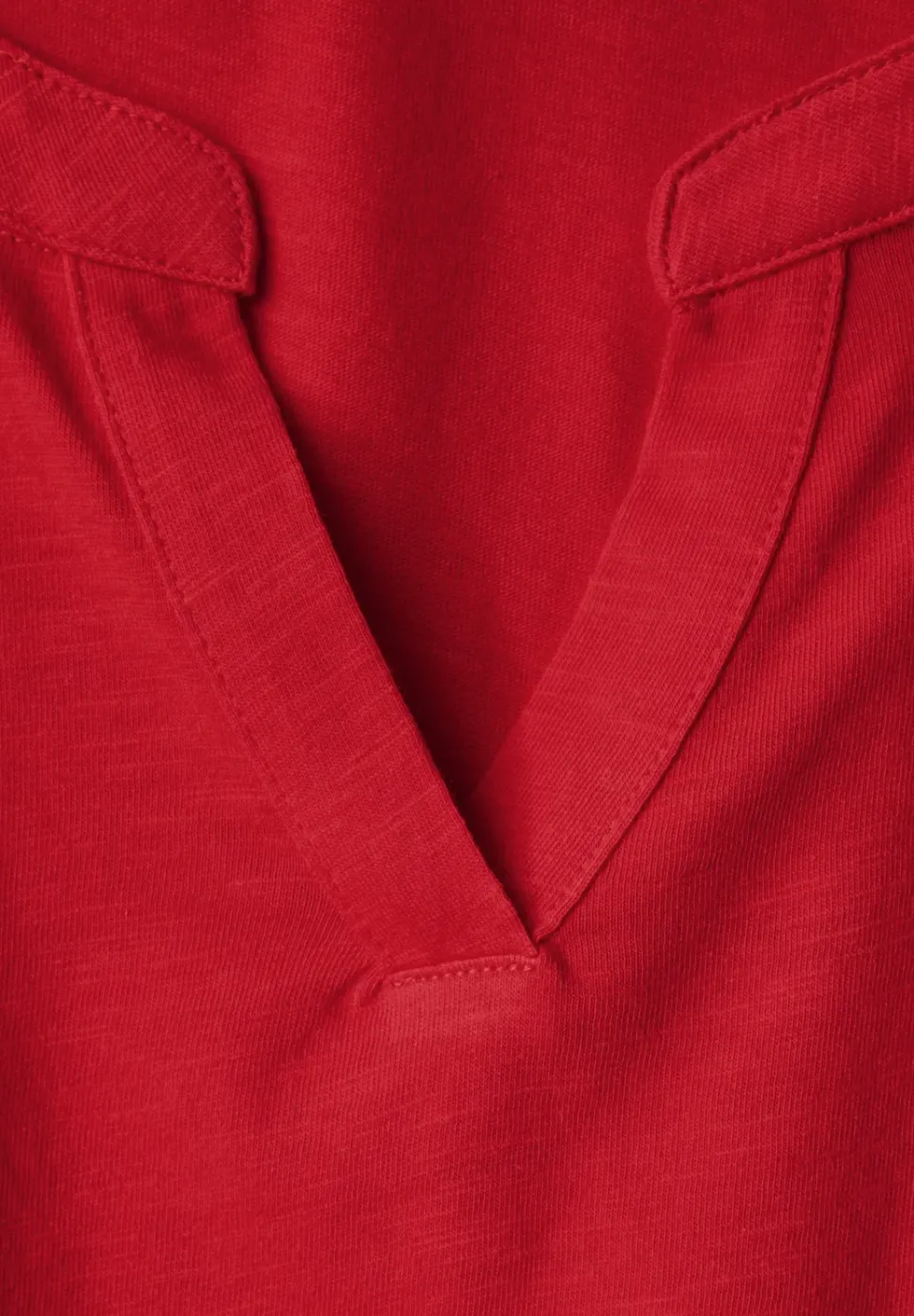 Shirt van jersey met gespleten hals