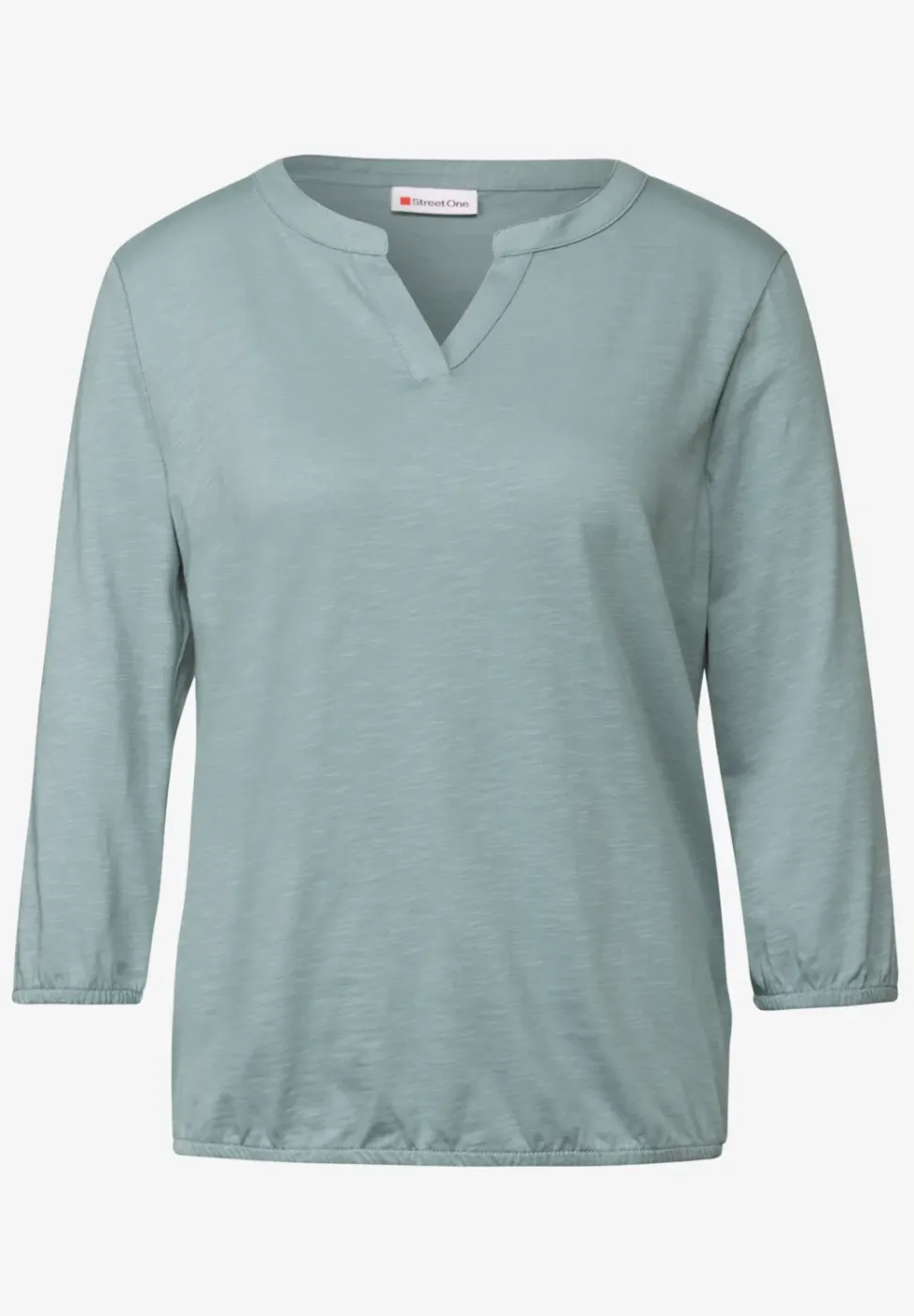 Shirt van jersey met gespleten hals