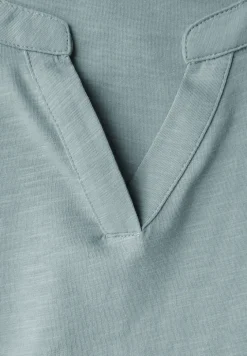 Shirt van jersey met gespleten hals