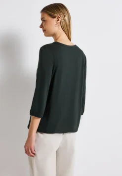 Shirt van jersey met gespleten hals