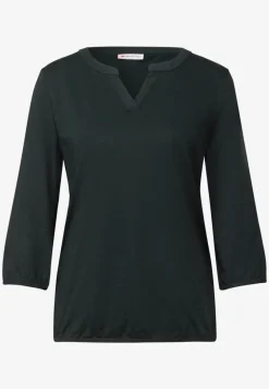 Shirt van jersey met gespleten hals