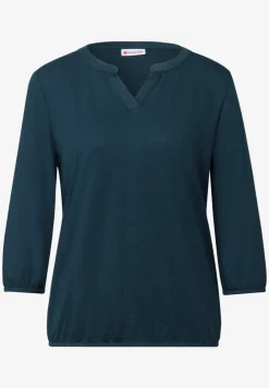 Shirt van jersey met gespleten hals