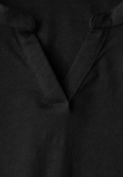 Shirt van jersey met gespleten hals