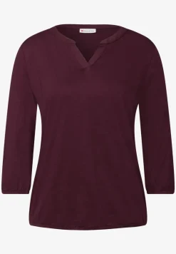 Shirt van jersey met gespleten hals