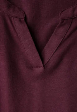 Shirt van jersey met gespleten hals