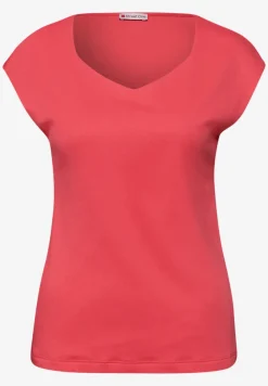 Shirt zonder mouwen met diamanten halslijn