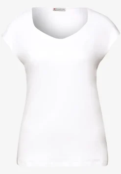 Shirt zonder mouwen met diamanten halslijn