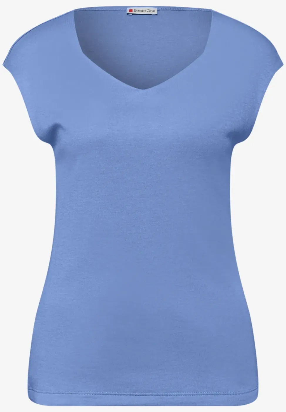 Shirt zonder mouwen met diamanten halslijn