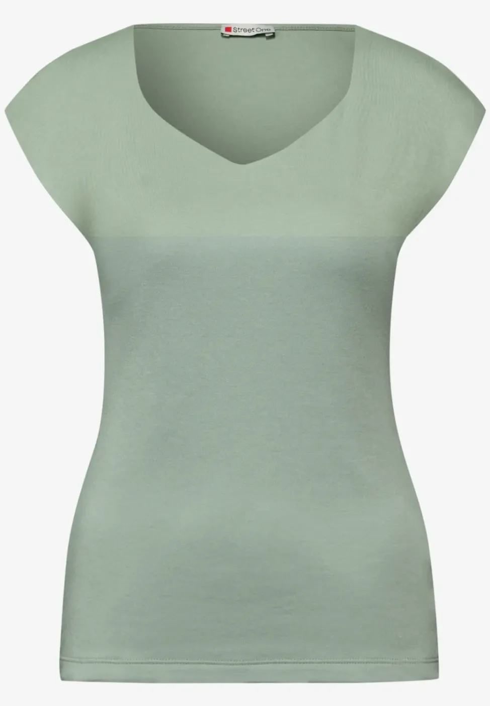 Shirt zonder mouwen met diamanten halslijn
