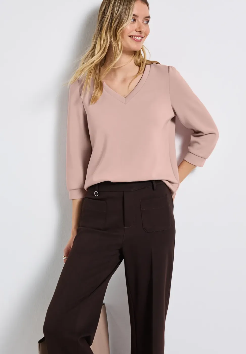 Silk-Look Shirt met rimpels