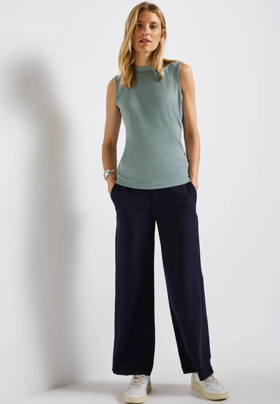 Silk-Look geribbelde top