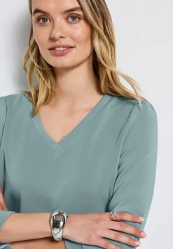 Silk-Look Shirt met rimpels