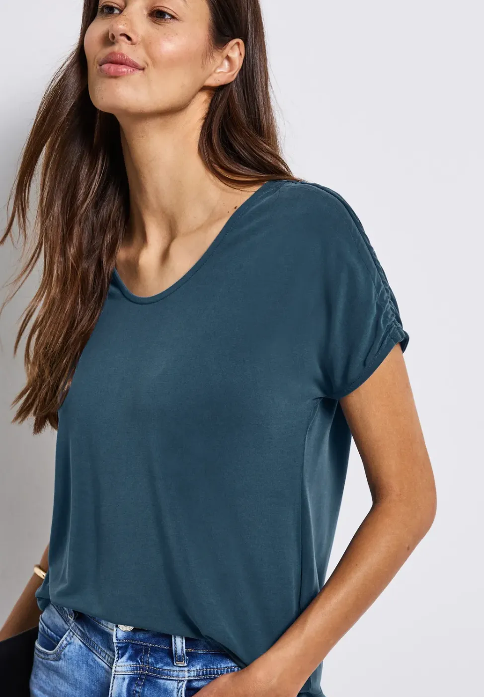 Silk-Look Shirt met rimpels