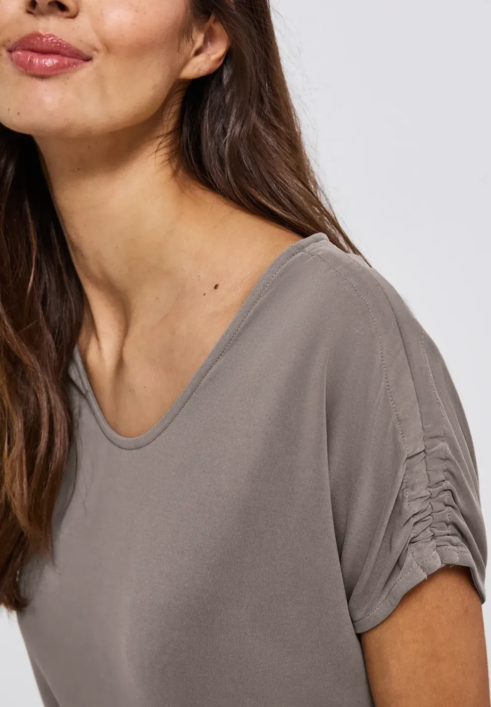 Silk-Look Shirt met rimpels