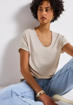 Silk-Look Shirt met rimpels