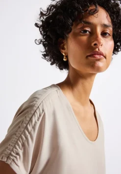 Silk-Look Shirt met rimpels