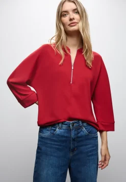Silk-Look Shirt met ritssluiting
