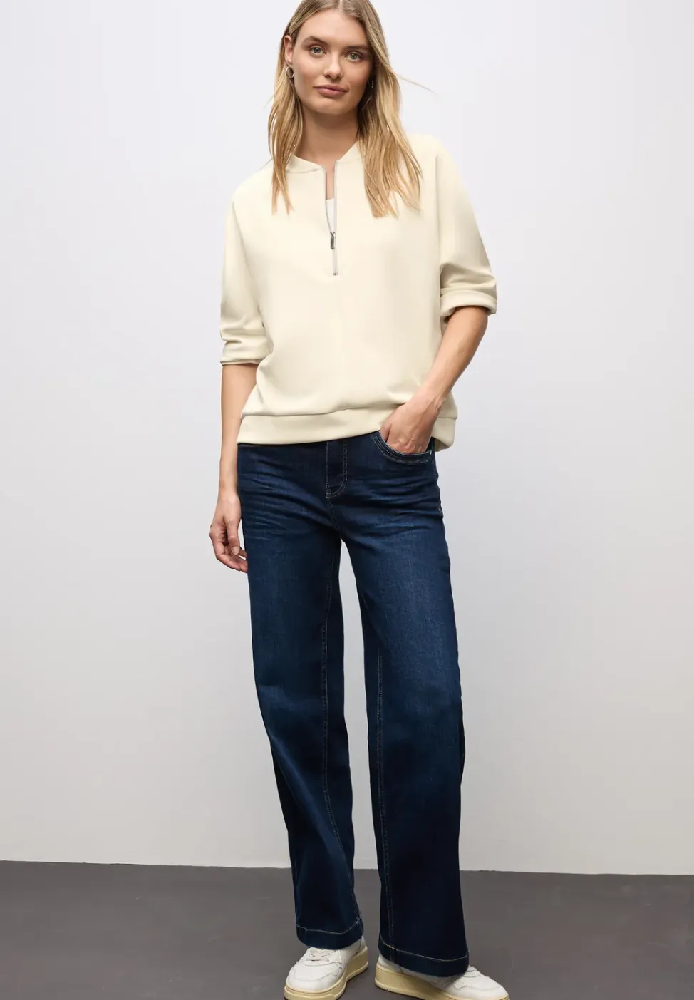 Silk-Look Shirt met ritssluiting