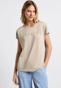 Silk-Look Shirt met tekst