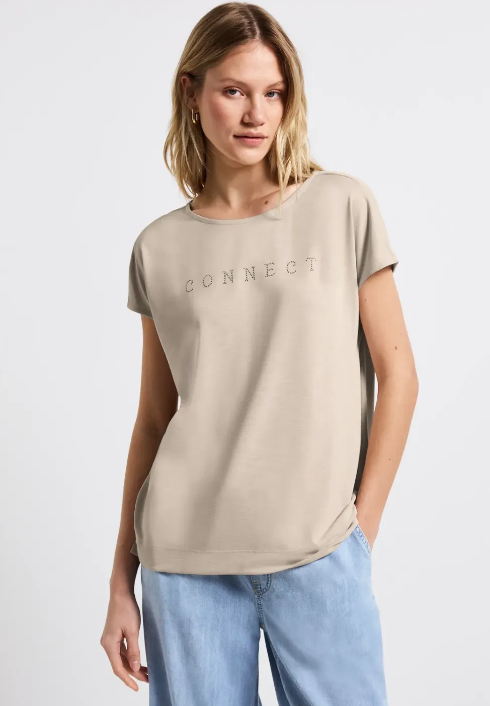 Silk-Look Shirt met tekst