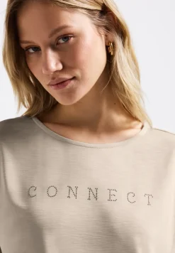 Silk-Look Shirt met tekst