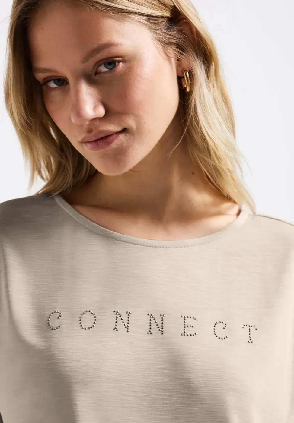 Silk-Look Shirt met tekst