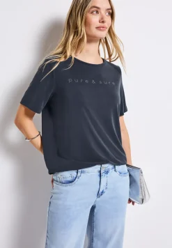 Silk-Look Shirt met tekst