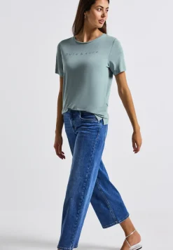 Silk-Look Shirt met tekst