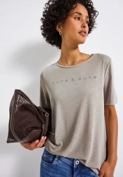 Silk-Look Shirt met tekst