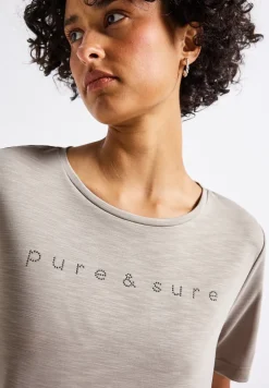 Silk-Look Shirt met tekst