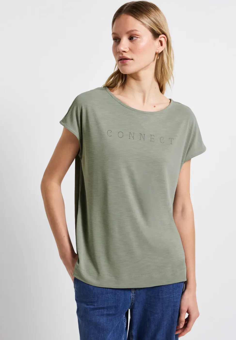 Silk-Look Shirt met tekst