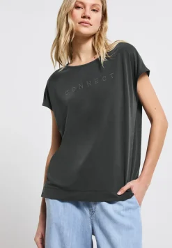 Silk-Look Shirt met tekst
