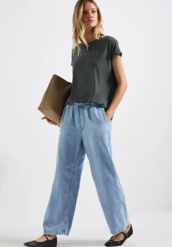 Silk-Look Shirt met tekst
