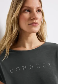Silk-Look Shirt met tekst